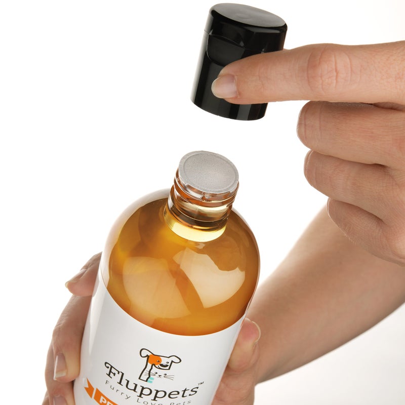 Fluppets Certified Organic Pet Shampoo Natural Hypoallergenic Non Toxic For Sensitive Itchy Skin For Dogs, Cats, Puppies, Guinea Pigs and Rabbits. Concentrated Formula 16 Ounce - Image 1